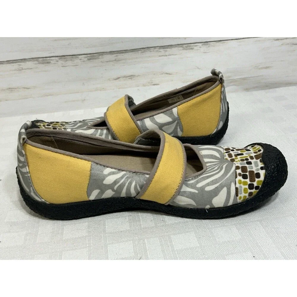 KEEN Mary Jane Harvest Mimosa Silver Zebra Loafer Flats Shoes Women's Size 9